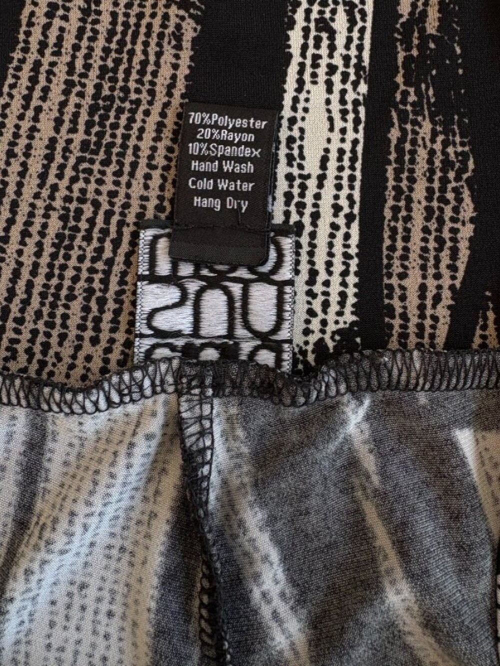 Clara Sun Woo Wide Leg Palazzo Pants Sz L Abstract Print Liquid Knit Travel - Picture 5 of 10